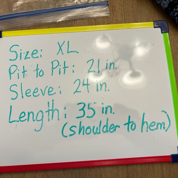 Ann Taylor gray and black duster length sweater, size XL - Picture 7 of 7